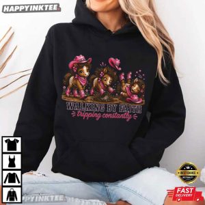 Walking By Faith Tripping Constantly Cowgirl Western Cute Horse T Shirt (4)