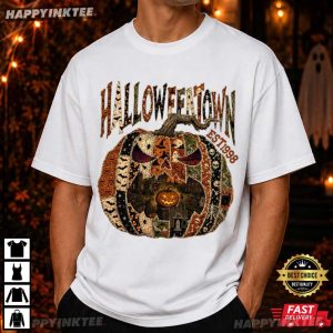 Halloweentown EST 1998 Pumpkin Not Real Patchwork T Shirt (3)