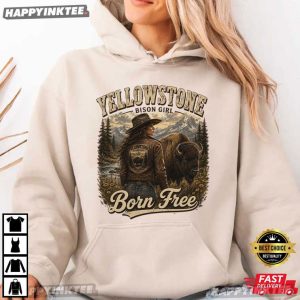 Yellowstone Bison Girl Born Free Western Cowgirl T Shirt (4)