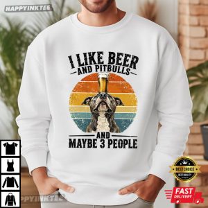 I Like Beer And Pitbulls Funny Pitbull Beer Lover T Shirt (1)