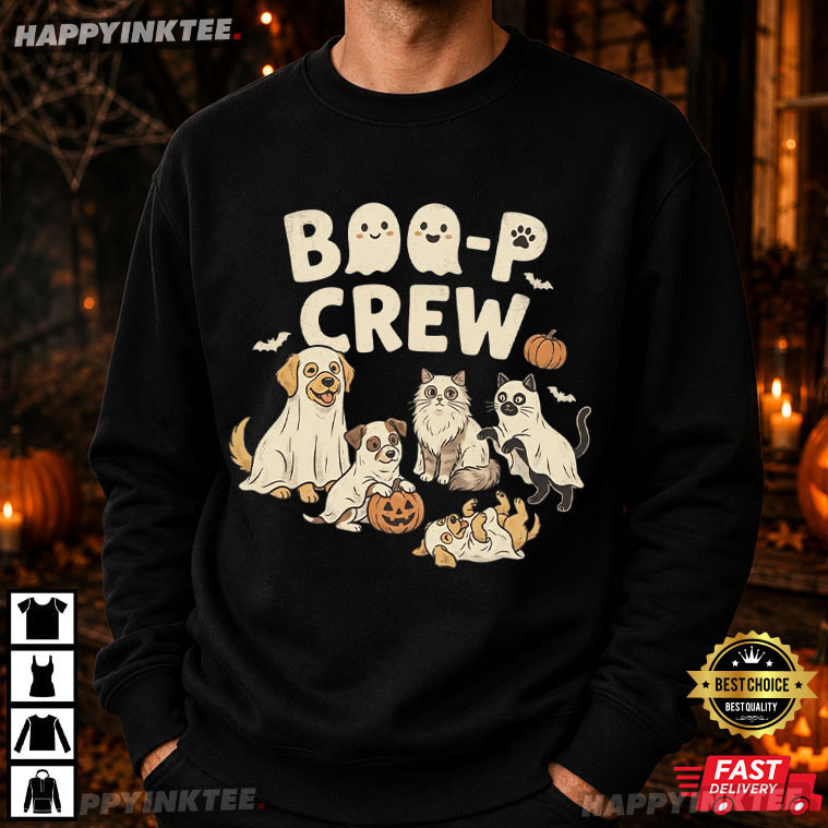 Bo-P Crew Cute Ghost Dog And Cat Halloween Pet Lover Gift T-Shirt Bo-P Crew Cute Ghost Dog And Cat Halloween Pet Lover Gift T-Shirt
