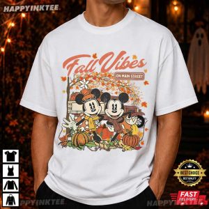 Mickey and Minnie Fall Vibes On Main Street Autumn Gift T Shirt (4)