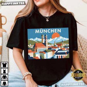 Munich Frauenkirche Bavarian Travel Poster T Shirt (4)