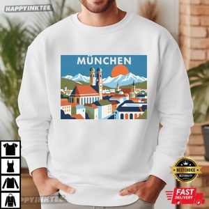 Munich Frauenkirche Bavarian Travel Poster T Shirt (1)