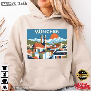 Munich Frauenkirche Bavarian Travel Poster T Shirt (2)