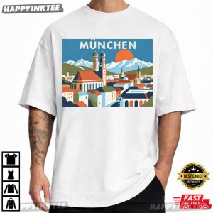 Munich Frauenkirche Bavarian Travel Poster T Shirt (3)
