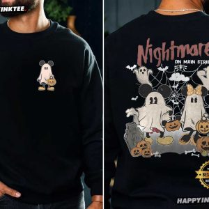 Mickey Minnie Boo Nightmare On Main Street Halloween Gift T Shirt (2)