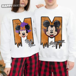 Vampire Mickey Witch Minnie Halloween Matching Couples Shirts (4)