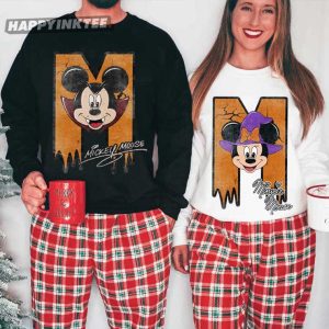 Vampire Mickey Witch Minnie Halloween Matching Couples Shirts (2)