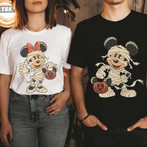 Mickey and Minnie Mummy Halloween Party Matching Couples Shirts (1)