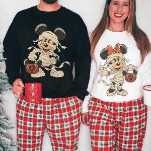 Mickey and Minnie Mummy Halloween Party Matching Couples Shirts (2)