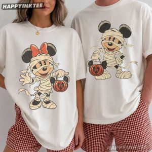 Mickey and Minnie Mummy Halloween Party Matching Couples Shirts (3)