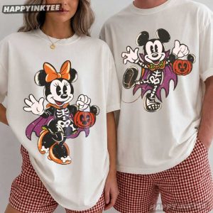 Mickey And Minnie Trick Or Treat Halloween Matching Couples Shirts (1)