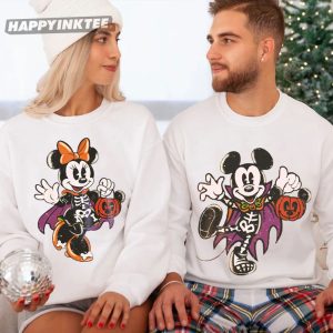 Mickey And Minnie Trick Or Treat Halloween Matching Couples Shirts (2)