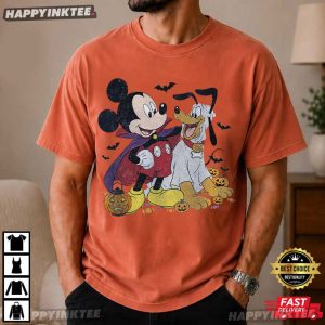 Vampire Mickey And Ghost Pluto Pumpkin Halloween Gift T Shirt (1)