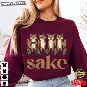 Four Foxes Sake Funny Woodland Animal Lover T Shirt (3)