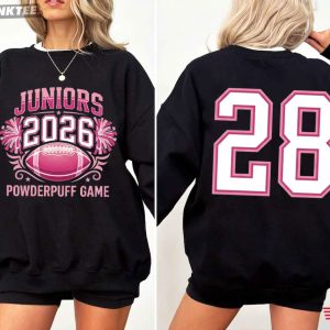 Juniors 2026 Powderpuff Game Pink Football Sportswear T Shirt (4)