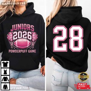 Juniors 2026 Powderpuff Game Pink Football Sportswear T Shirt (1)