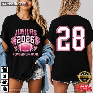 Juniors 2026 Powderpuff Game Pink Football Sportswear T Shirt (2)