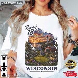 Round of 18 Wisconsin Retro Badger State Golf T Shirt (4)