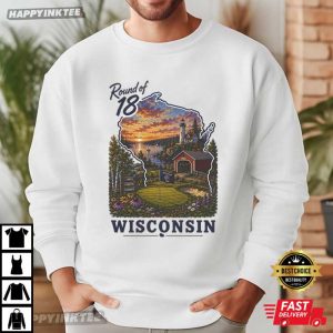 Round of 18 Wisconsin Retro Badger State Golf T Shirt (1)