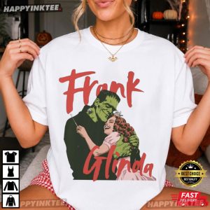 Frankenstein and Bride Halloween Retro Gothic T Shirt (1)
