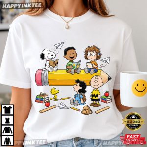 Snoopy Peanuts Cute Friends Back to School First Day of School T Shirt (3)