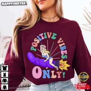 Positive Vibes Only Funny Cowgirl Breakfast of Champions Meme T Shirt (1)