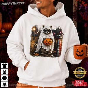 Raccoon Ghost Pumpkin Cute Halloween Gift T Shirt (2)