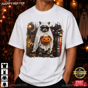 Raccoon Ghost Pumpkin Cute Halloween Gift T Shirt (3)