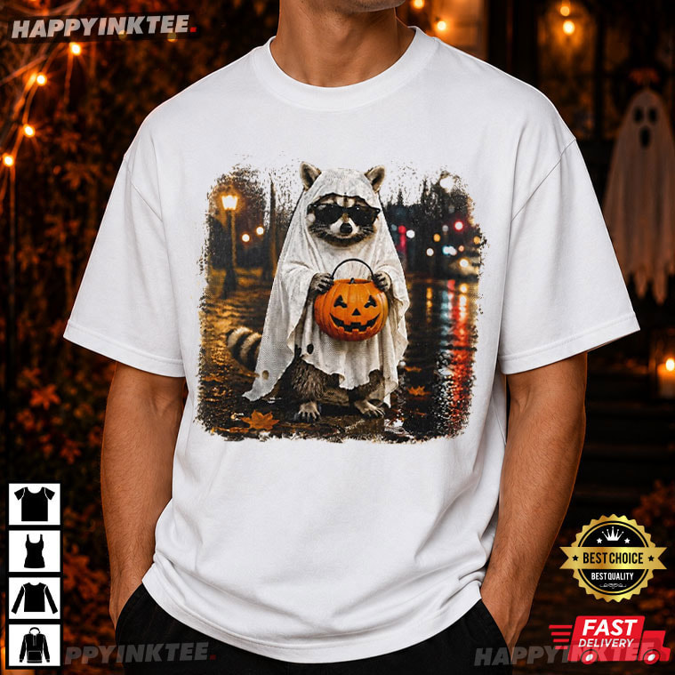 Raccoon Ghost Pumpkin Cute Halloween Gift T-Shirt Raccoon Ghost Pumpkin Cute Halloween Gift T-Shirt