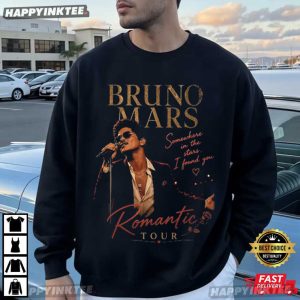 Bruno Mars Romantic Tour Somewhere in the Stars Music Lyric T Shirt (2)