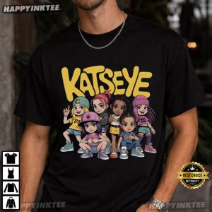Katseye Cartoon Member Beautiful Chaos Tour Kpop Music T Shirt (3)