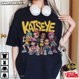 Katseye Cartoon Member Beautiful Chaos Tour Kpop Music T Shirt (4)