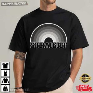 Straight Pride Black White Rainbow T Shirt (3)