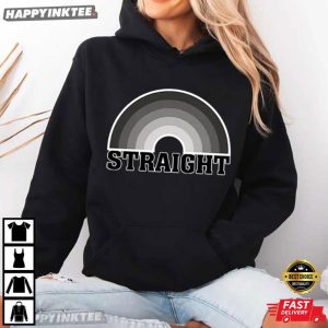 Straight Pride Black White Rainbow T Shirt (4)