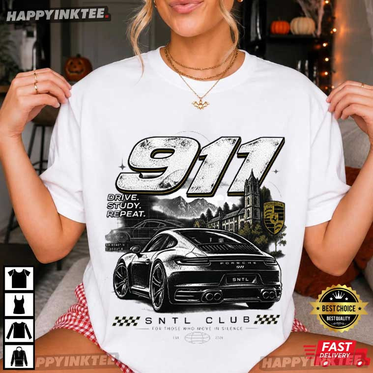 Porsche 911 Drive Study Repeat Racing Sport Car T-Shirt Porsche 911 Drive Study Repeat Racing Sport Car T-Shirt