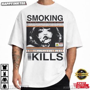 Smoking Kills Cigarette Manga Style Graphic Streetwear T Shirt (1)
