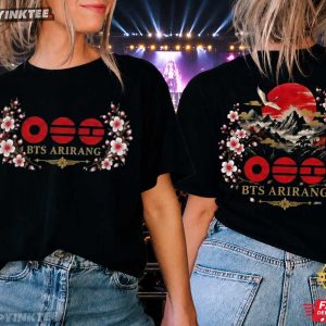 BTS Arirang World Tour Korean Sun Mountains And Floral T Shirt (2)