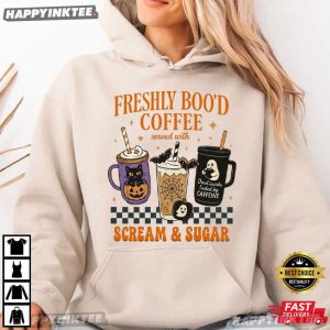 Freshly Boo'd Coffee Cream And Sugar Halloween Gift T Shirt (3)