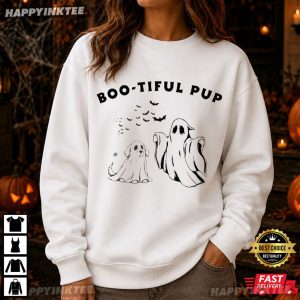 Boo Tiful Pup Ghost Dog Funny Halloween Costume Gift T Shirt (1)
