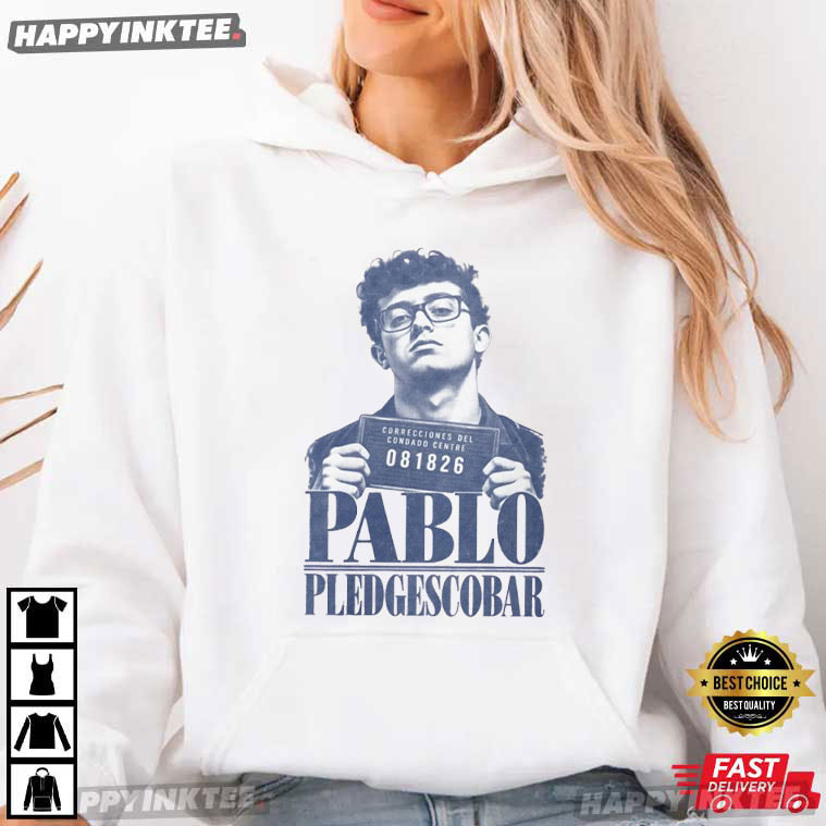 Pablo Pledge Escobar College Fraternity Satire Mugshot Graphic T-Shirt Pablo Pledge Escobar College Fraternity Satire Mugshot Graphic T-Shirt
