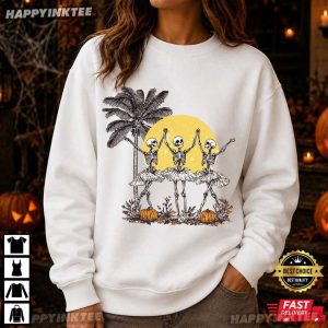Skeleton Ballet Dancing Tropical Funny Halloween Gift T Shirt (4)