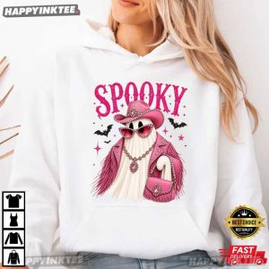 Spooky Pink Ghost Halloween Gift Spooky Season T Shirt (2)