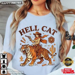 Hell Cat Western Cowgirl Tiger T Shirt (4)