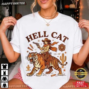Hell Cat Western Cowgirl Tiger T Shirt (3)