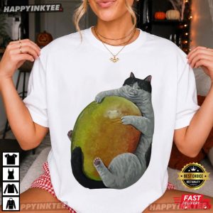 Fat Cat Hug Mango Funny T Shirt (2)
