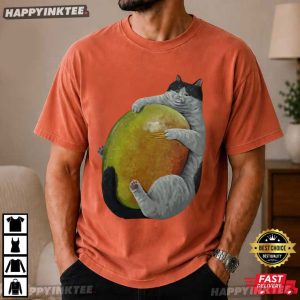 Fat Cat Hug Mango Funny T Shirt (3)