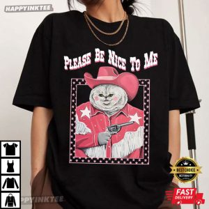 Please Be Nice To Me Cat Cowboy T Shirt (4)