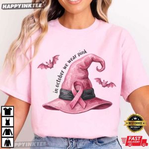 Pink Witch Hat Breast Cancer Awareness Halloween Gift T Shirt (4)